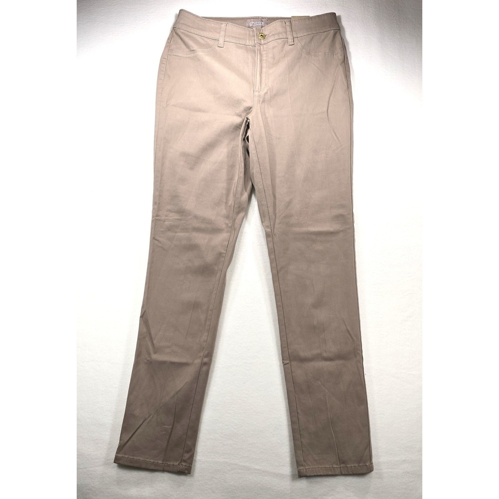 Chicos Microsand Sateen Girlfriend Jean Rocky Mt Taupe 0.5 Regular US6 Small NEW